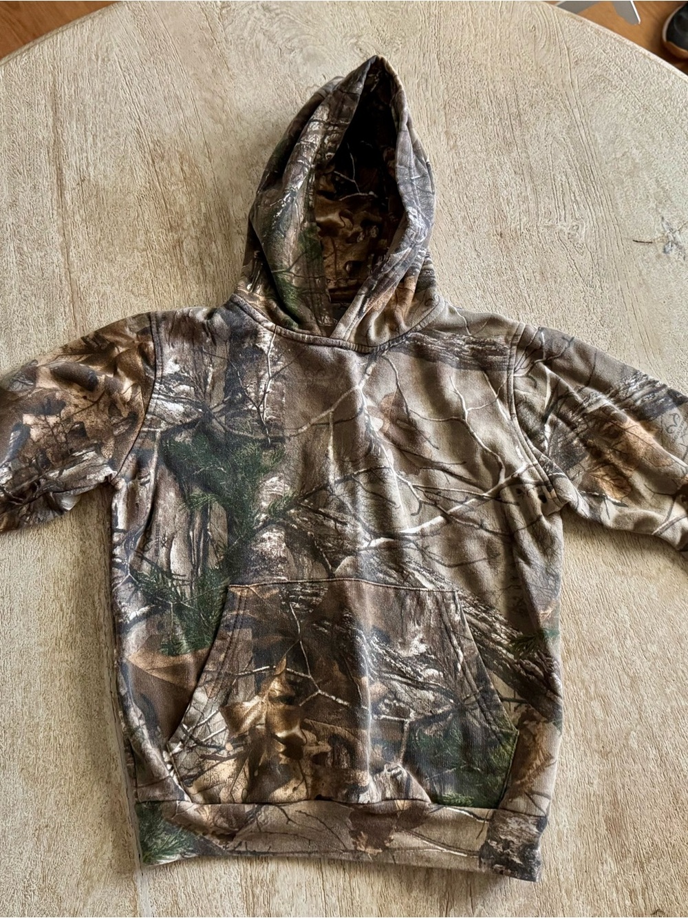 Game Winner Realtree Kids Camo size YL Hooded Sweatshirt - Brown/Green LIKE NEW